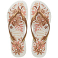 Women's Slim Organic Flip Flops - White/Golden